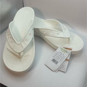 Crocs White Platform Baya II Flip Flops Sandals Slippers Men's Size 12 NWT
